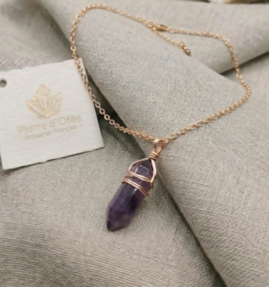 Collier Doré — Améthyste